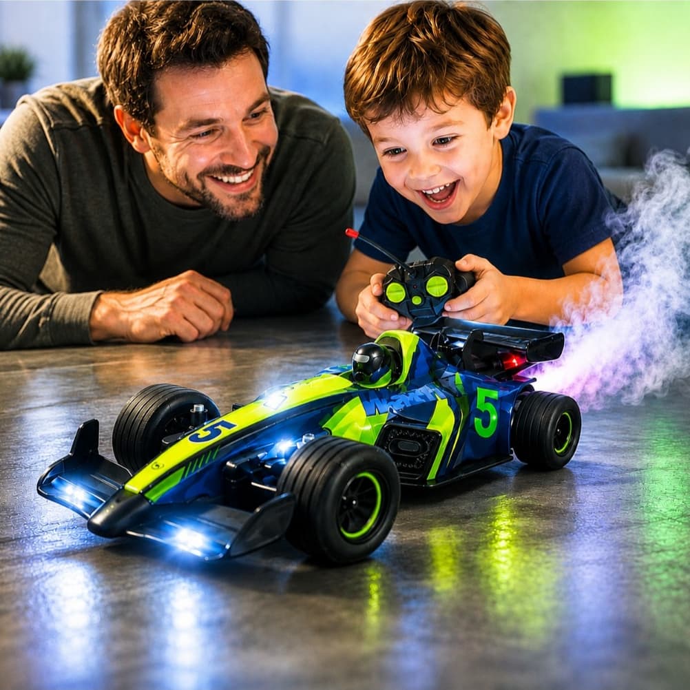 Carrinho de controle remoto f1 Recarregavel e solta fumaça Brinquedo Menino
