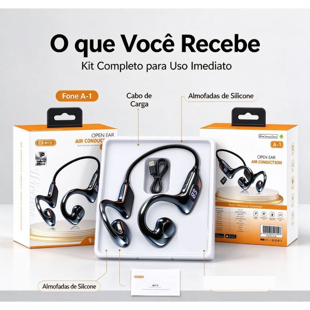 Fone de ouvido entrada cartao de memoria e bluetooth 5.3 fone sem fio esportivo de condução ossea resistente a água MP3