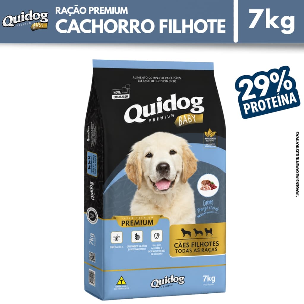 Ração Cachorro Filhote 7kg Premium Quidog Baby Sabor Carne Special Nutri
