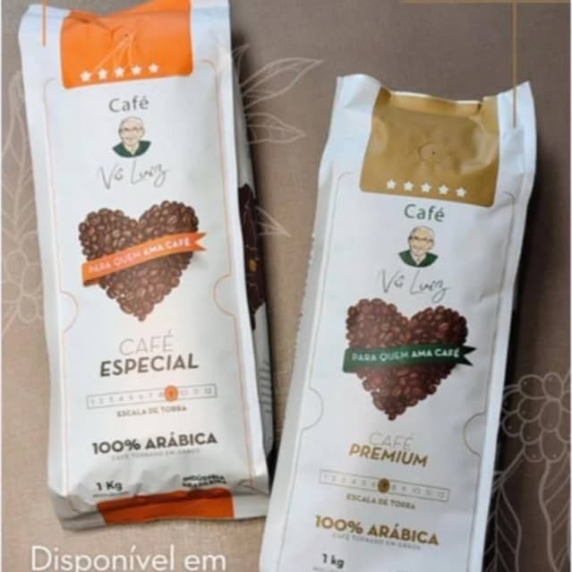 Kit 2 kgs de Café composto de 1 kg ( torra 7) e 1kg Café em Grão Especial Intenso (torra 9)