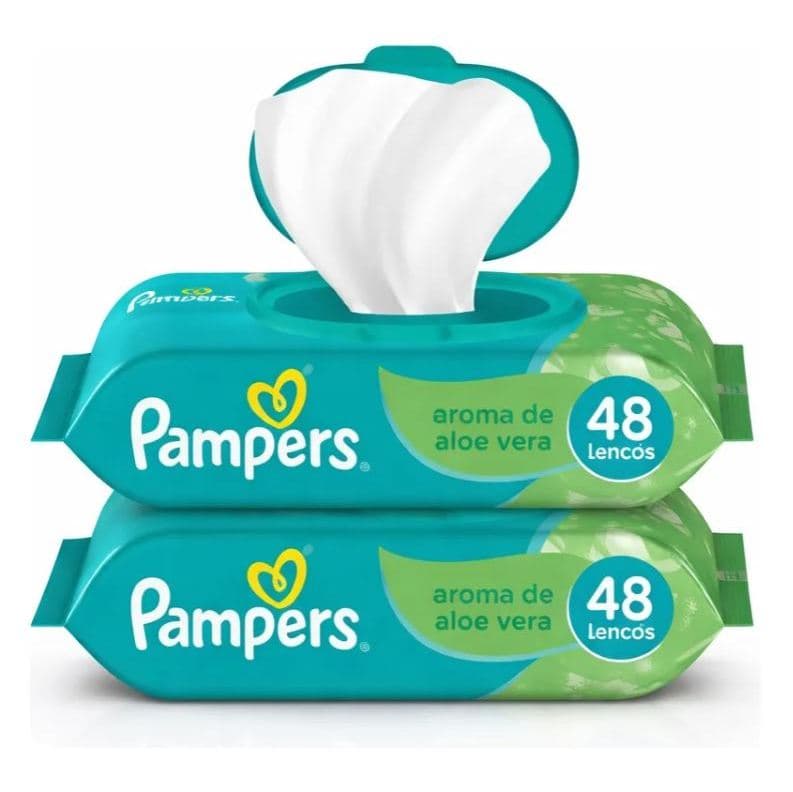 Lenços Umedecidos Pampers 96 Unidades Com Tampa 2 Pacotes