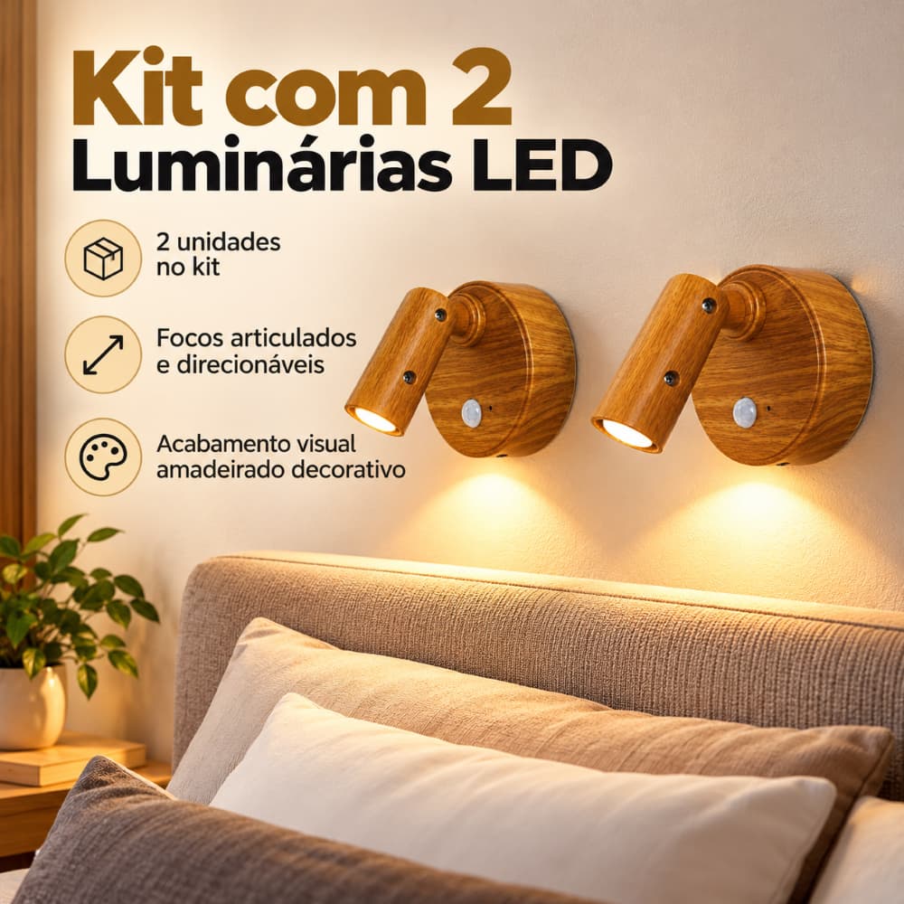 Luminárias De Parede Led Recarregável Base Magnética Portátil Spot Dimerizavel Regulável Kit 1/2 peças
