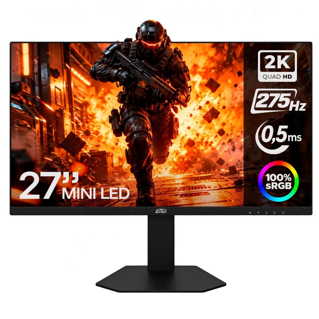 Monitor Gamer Aitek Delta 27" QHD Mini LED 275Hz 0,5ms IPS FreeSync RGB