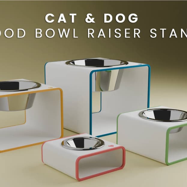 Suporte Elevado para Comedouro Cachorro e Gato Pet Antiderrapante Ração Água