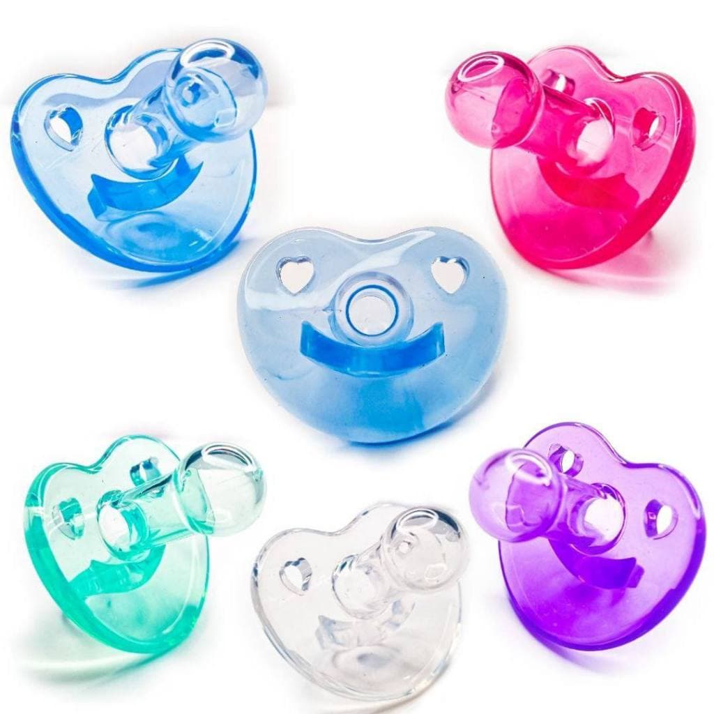 Chupeta Transparente Soft 100% Silicone Tetê Menino e Menina Cores Exclusivas Bico Redondo