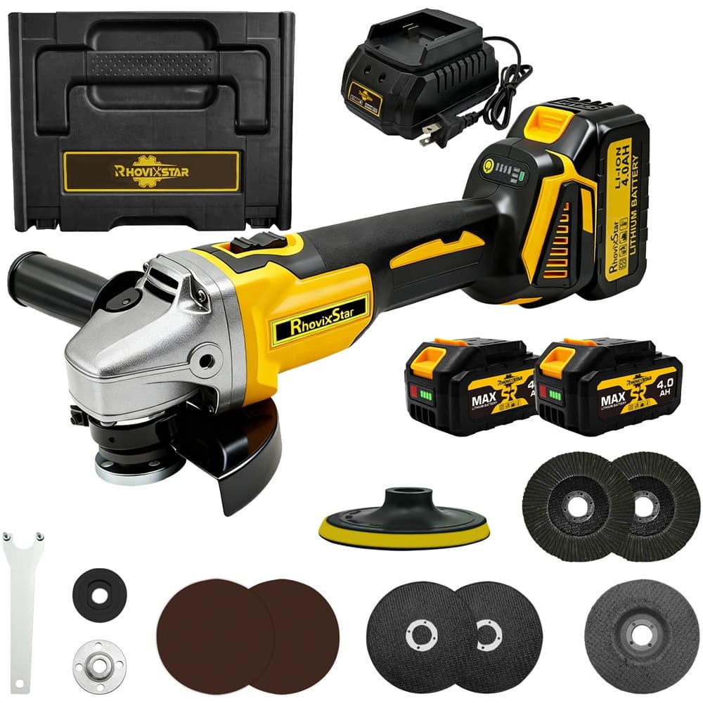 Elétrica Sem Fio Esmerilhadeira Lixadeira Angular 20V Recarregável 2 Baterias Wireless Angle Grinder