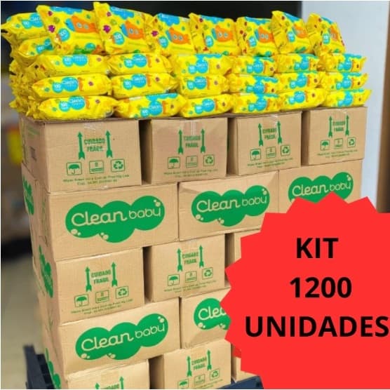 Lenço Umedecido Clean Baby Caixa com 12 Pacotes 100 Unidades Cada | Toalha Umedecida para Bebê Suave e Hipoalergênico