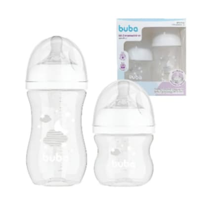 Mamadeira Buba Easy Flow 120ml E 270ml Mamadeira Bebê Branco, Rosa ou Azul