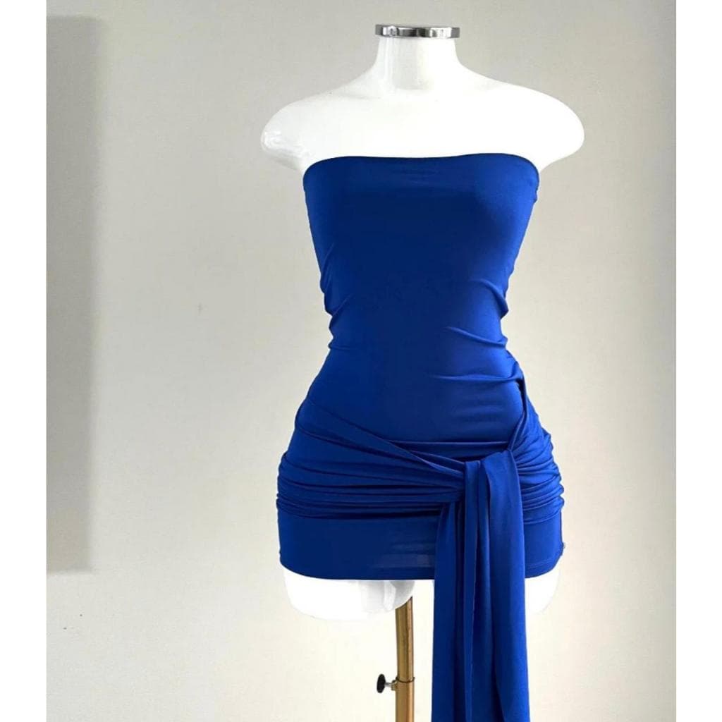 Vestido feminino curto com amarração lateral suplex pemium (chica)