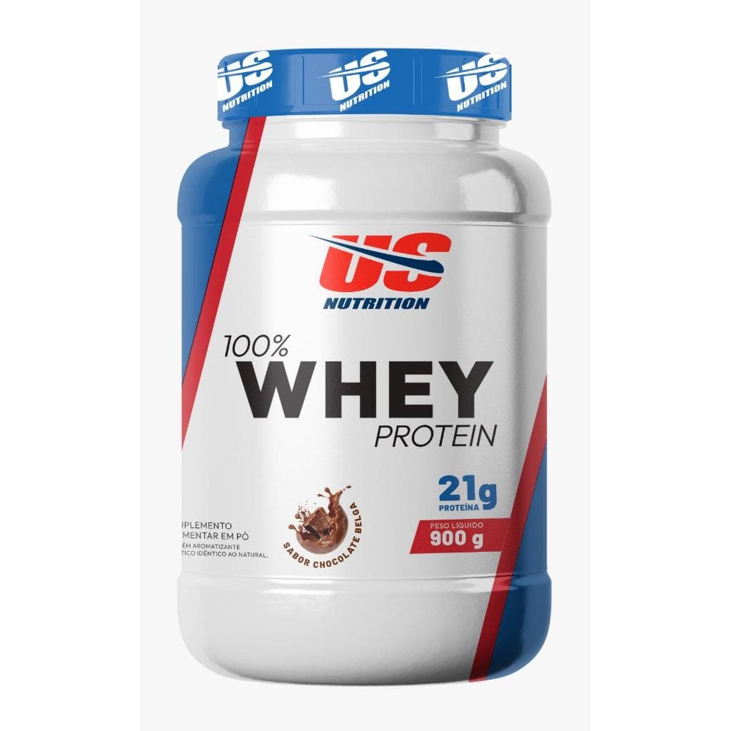 Whey protein concentrado 100% pure Us nutrition 900g chocolate belga