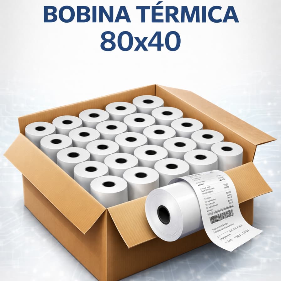 Bobina Térmica 80x40 Branca 30 Unidades Para Impressora Nota Fiscal PDV Não apaga