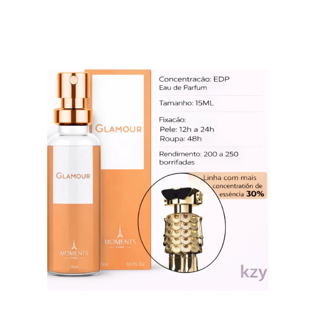 GLAMOUR – Perfume Importado Parfum EDP De Bolsa Feminino - 15ml Moments Paris