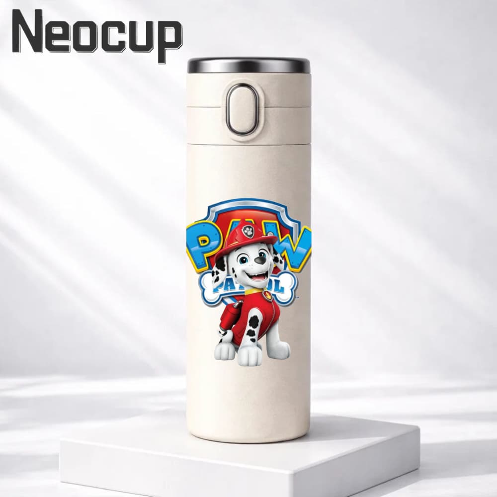 Garrafa Térmica Aço Inoxidavel Patrulha Canina PAW Patrol maeshall com Termômetro Digital 420ml