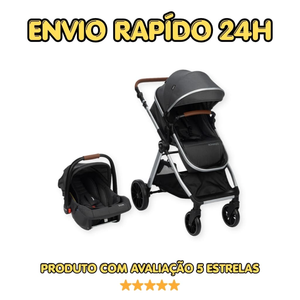 Carrinho Moises e Bebê Conforto Romanzo Ajustável Compacto Dobrável System TS DUO Infanti
