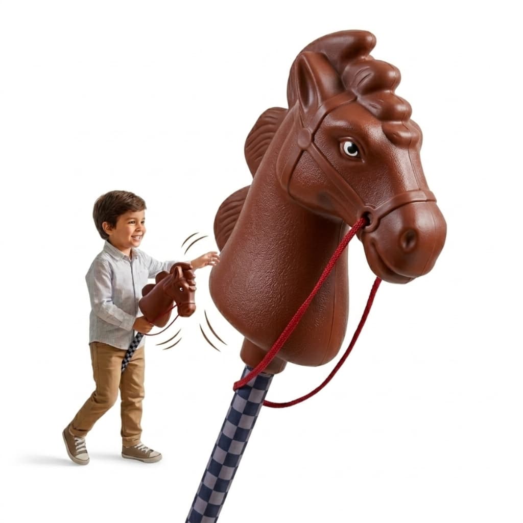 Cavalinho Pegasus De Madeira Com Rodinhas Silenciosa - Brinquedo Retrô Educativo