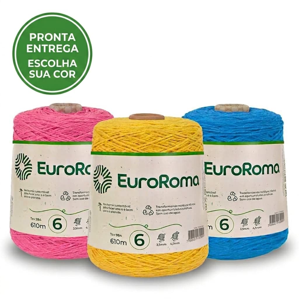 Barbante Para CRochê Euroroma Fio Numero 6 Pronta Entrega Promoção