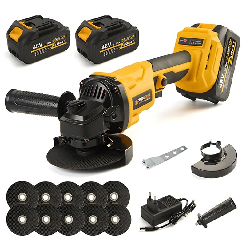 Esmerilhadeira Lixadeira Angular 4.5-115mm Brushless 1250W 2bateria De Lítio + 10 lâminas de serra