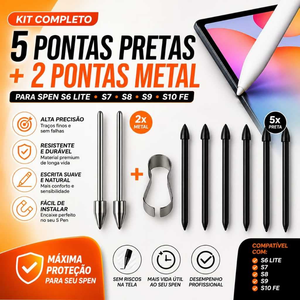 Ponta Metal Para Caneta S Pen Samsung Tab S6 S7 Lite S9 Fe melhor preço