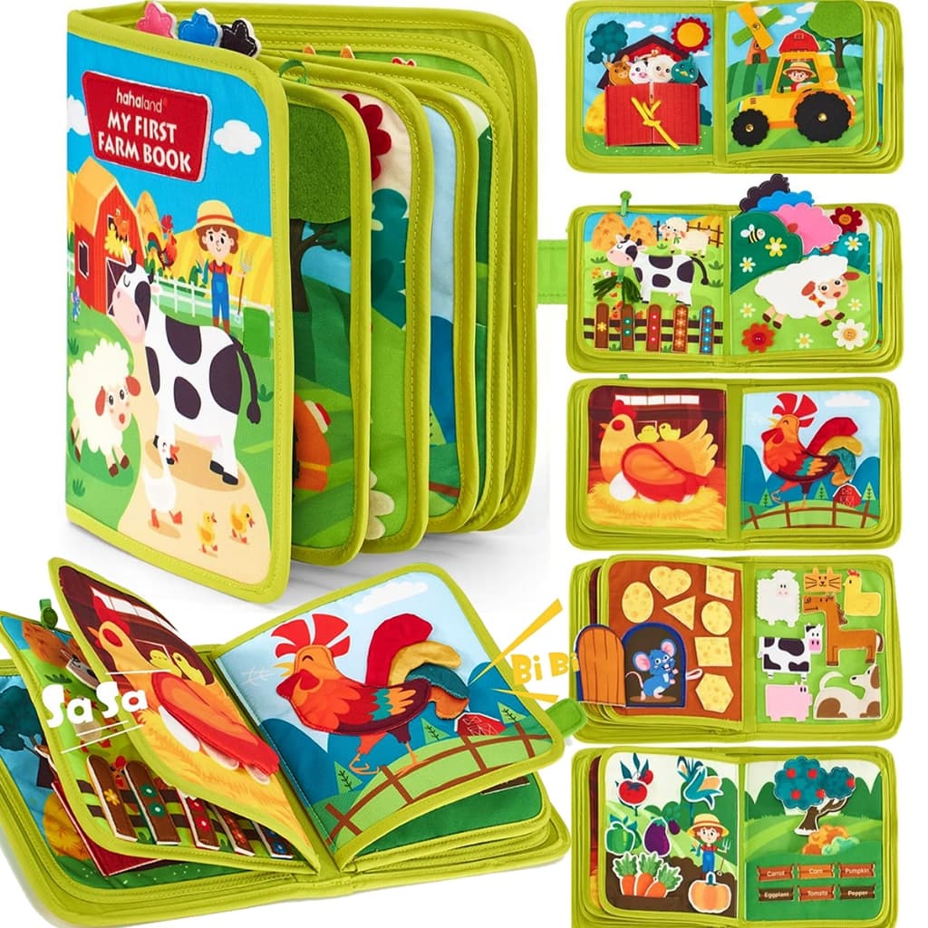Livro Sensorial Montessori de Feltro para Bebê 3 Anos Brinquedo Educativo Viagem de Carro Portátil