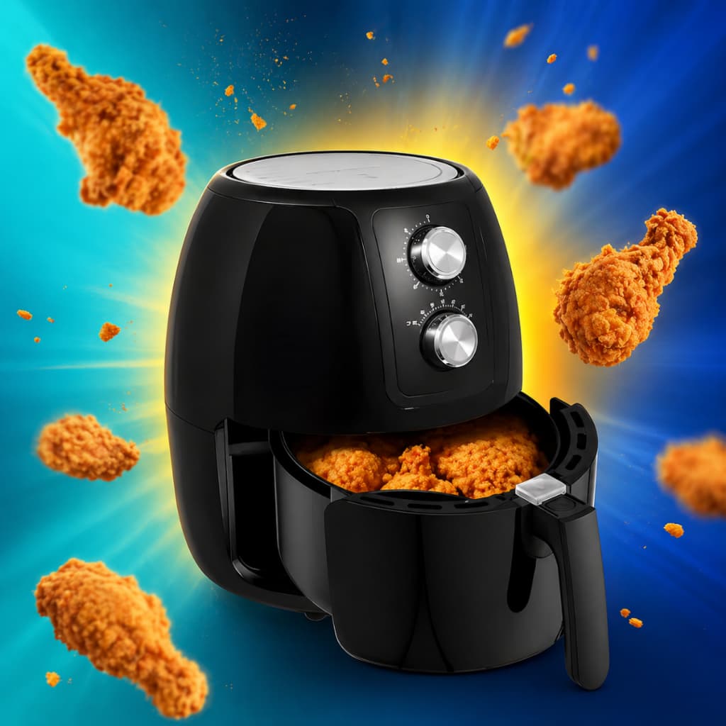 Fritadeira Air Fryer Supremma 3,6L 1400W Sem Óleo Preta Frita Assa Grelha Cozinha Saudável com Timer