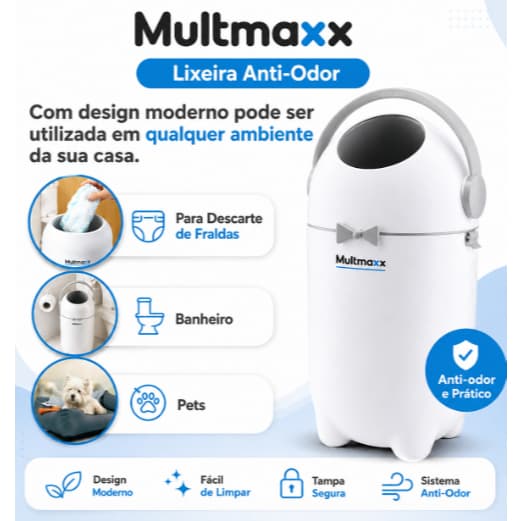 Lixeira Antiodor Para Fraldas De Bebê Lixo Magico Para Quarto de Bebe Banheiro Pets Pia Cozinha