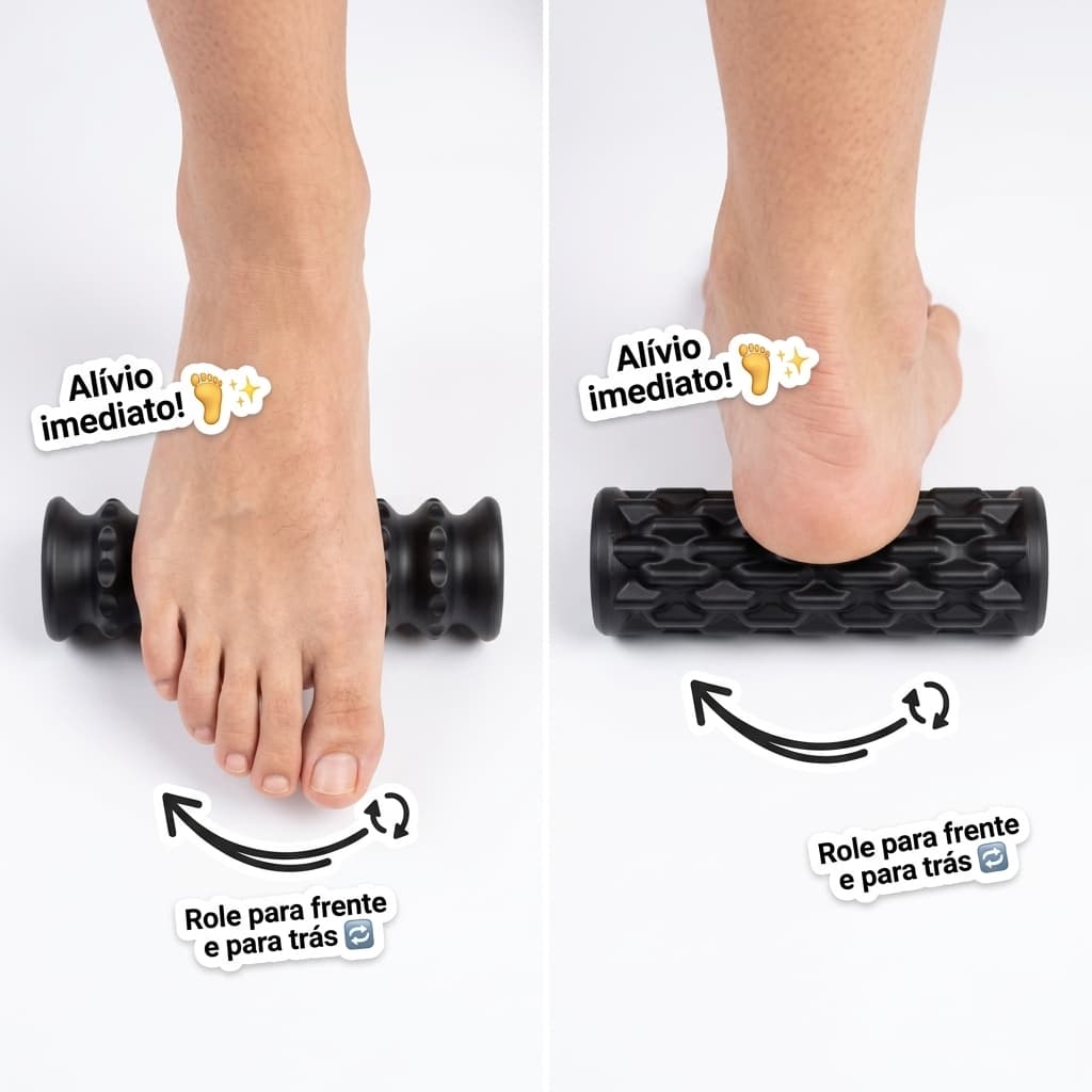 Kit 2 Rolo Massageador Pés Fascite Plantar Alívio Dor Muscular