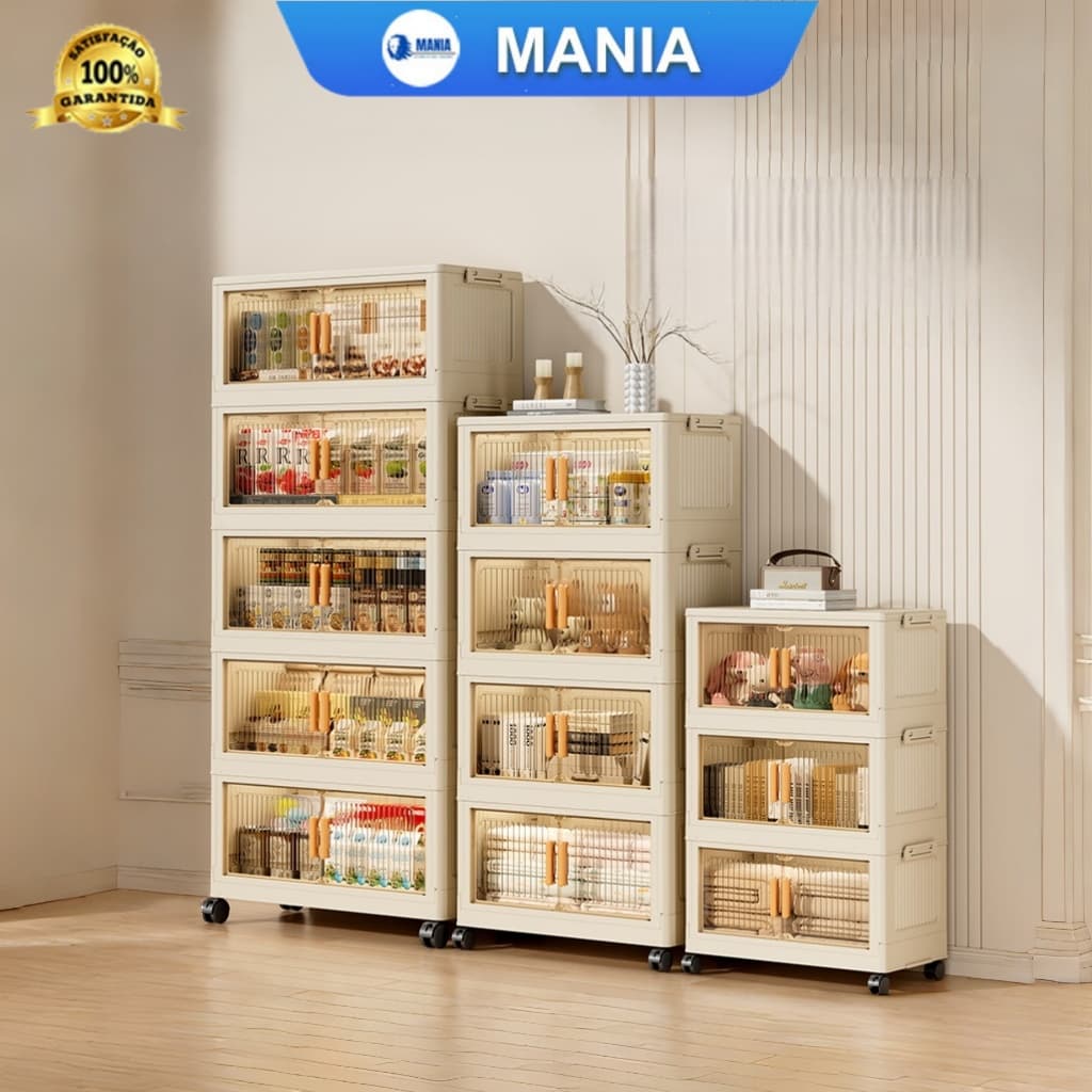 Armário Organizador Dobrável Transparente Multiuso Para Quarto, Cozinha e Closet