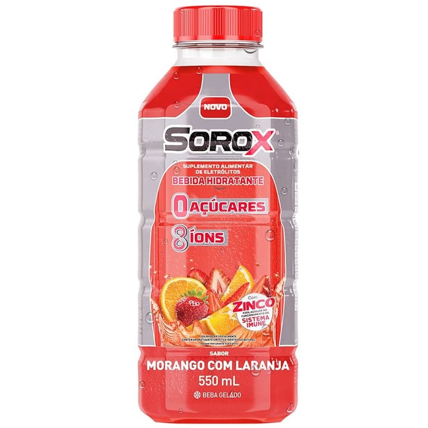 Bebida Hidrotônica Sorox Morango com Laranja 550ml