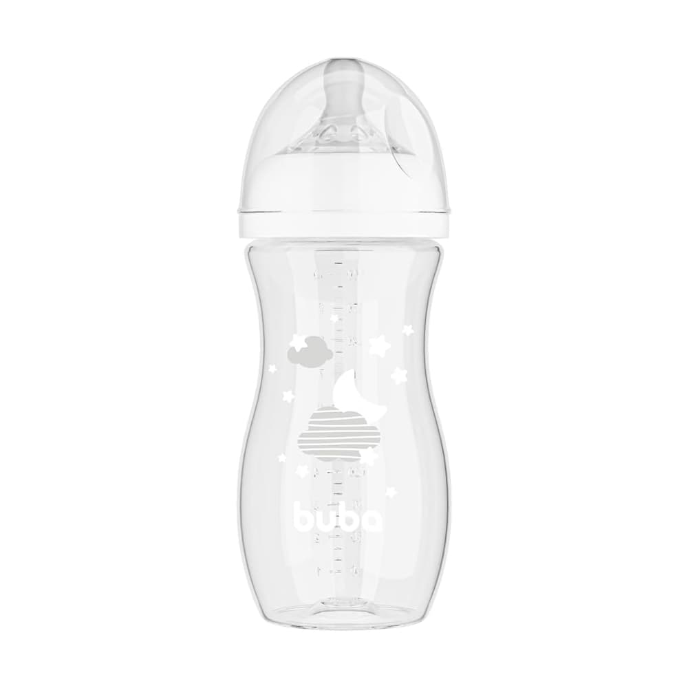 Mamadeira Easy Flow Nuvem Branca 330ml Buba Anticólica Infantil Bebê