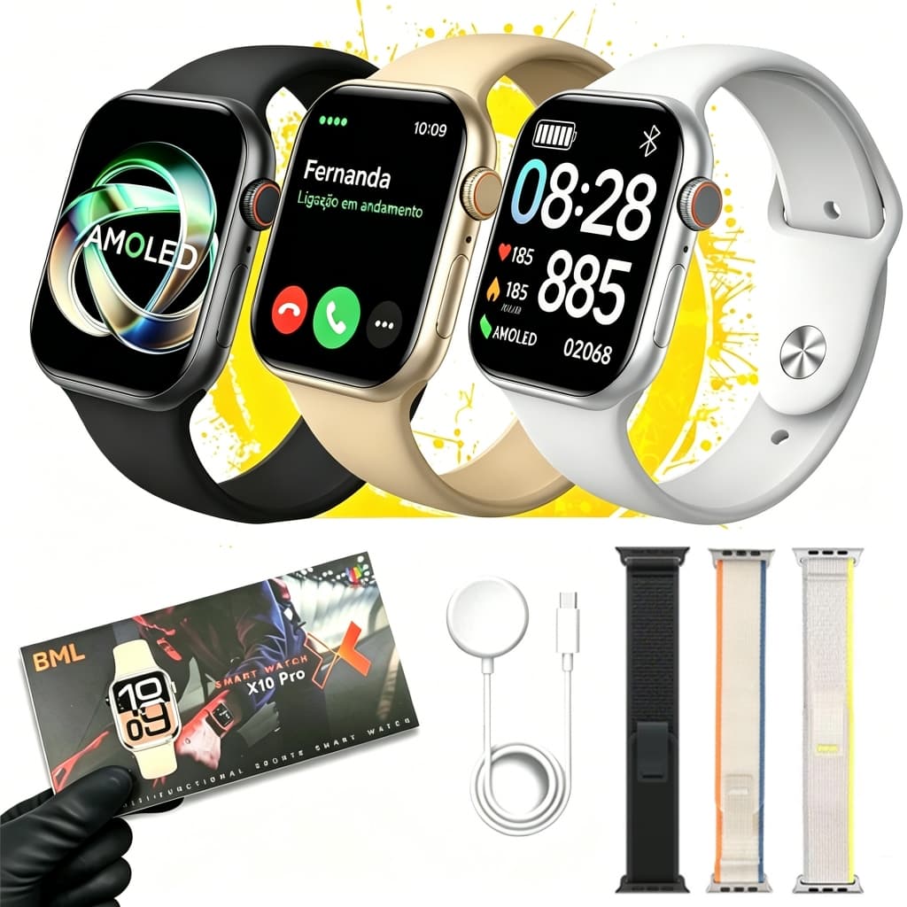 Relógio Smartwatch X10 PRO Original Relógio inteligente Versão atualizada NFC GPS ChatGPT  Resp Whatspp Message