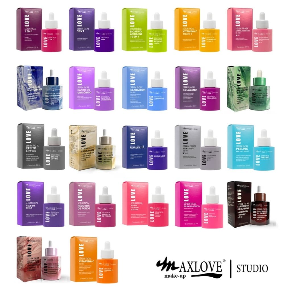24 Unidades Séruns Variados Anti-Age Vitamina C Rosa Mosqueta Redutor Bolsas e Olheiras Esfoliante Atacado Revenda