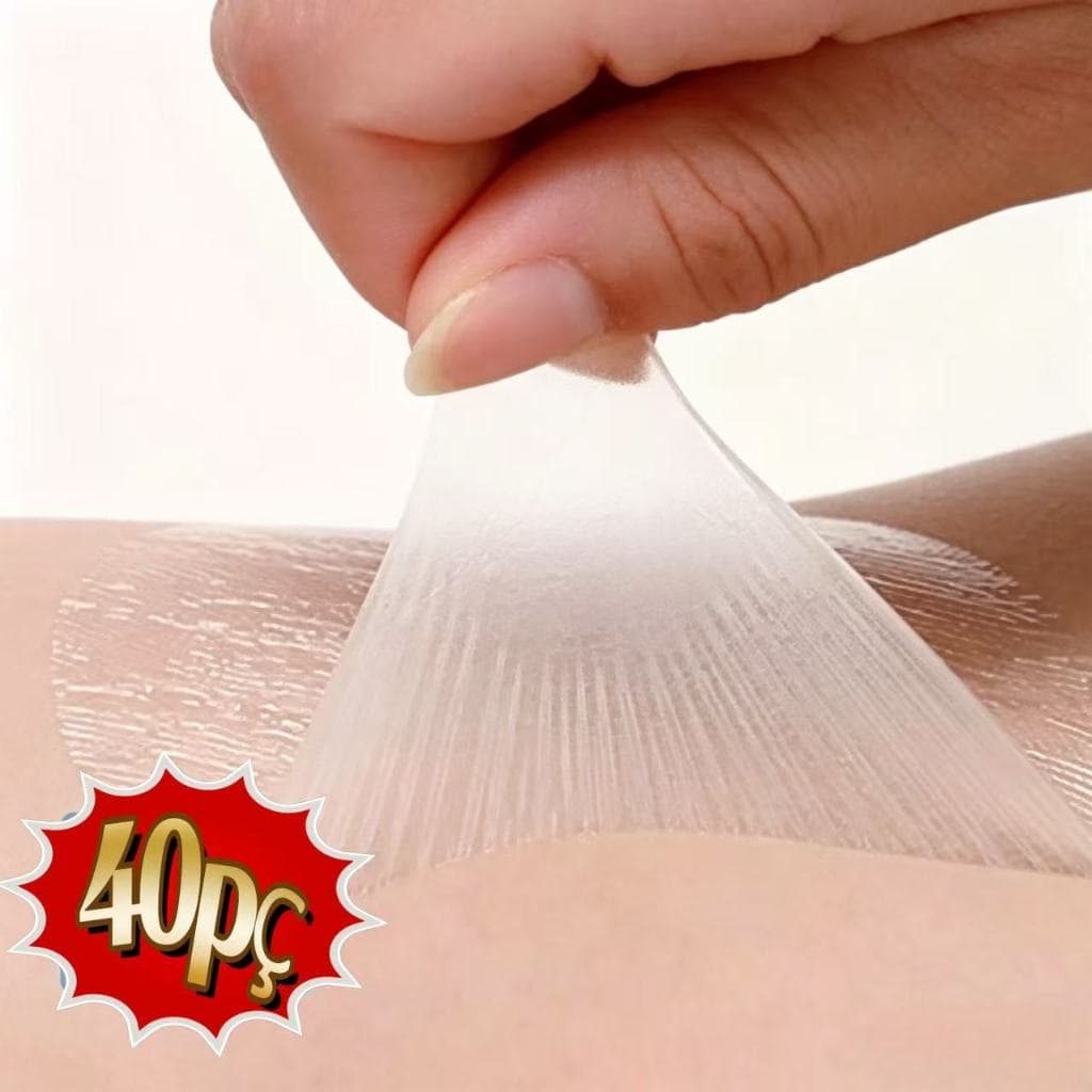 Kit 40 Bandagem Impermeável  Curativo Transparente Adesivo Invisível Curativo para feridas