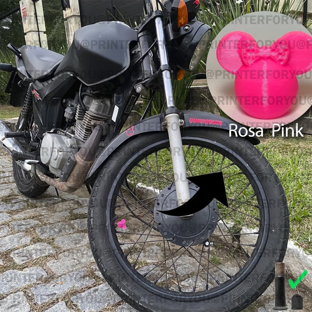 PAR Tampa/Bico/Pino para bike/carro/moto em formato de MINNIE Para pneus Acessório Carro/Moto/Bicicleta já com rosca