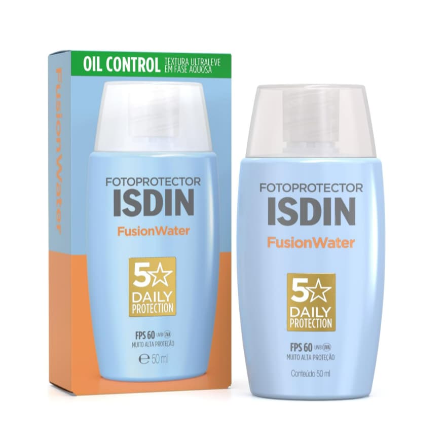 ISDIN Protetor Solar Facial Fusion Water 5 Stars Sem Cor FPS 60-50ml