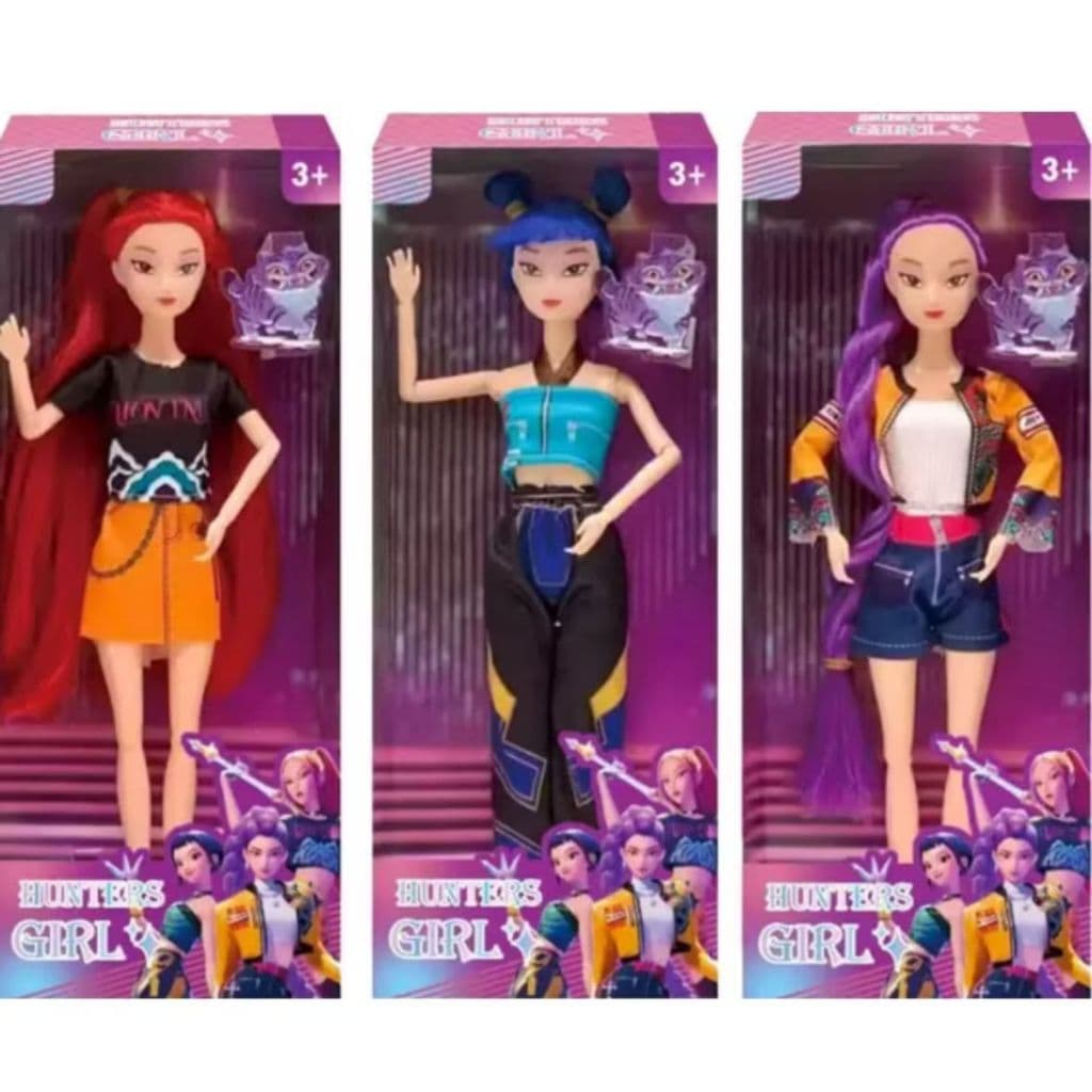 Boneca Huntrix Guerreiras do Kpop Articulada com Luz e Som