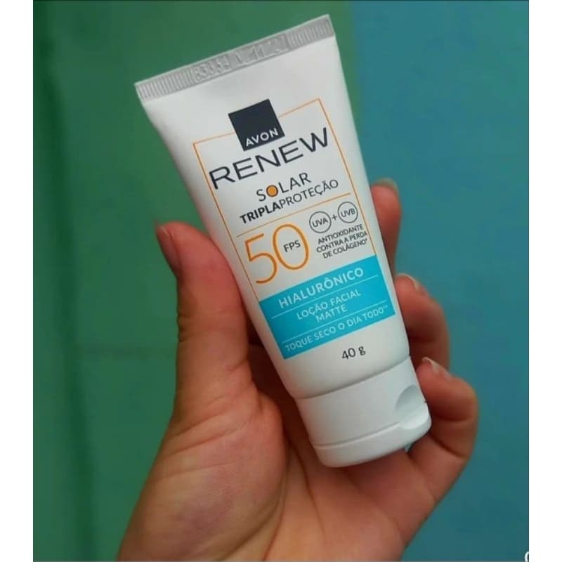 Protetor Solar Facial Renew FPS 50 40g Avon Validade 03/29 Vegano Toque Seco.