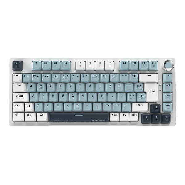 TECLADO MECANICO AZUL E BRANCO 75% COM FIO  PCYES ARKEUM SUMMIT EDITION