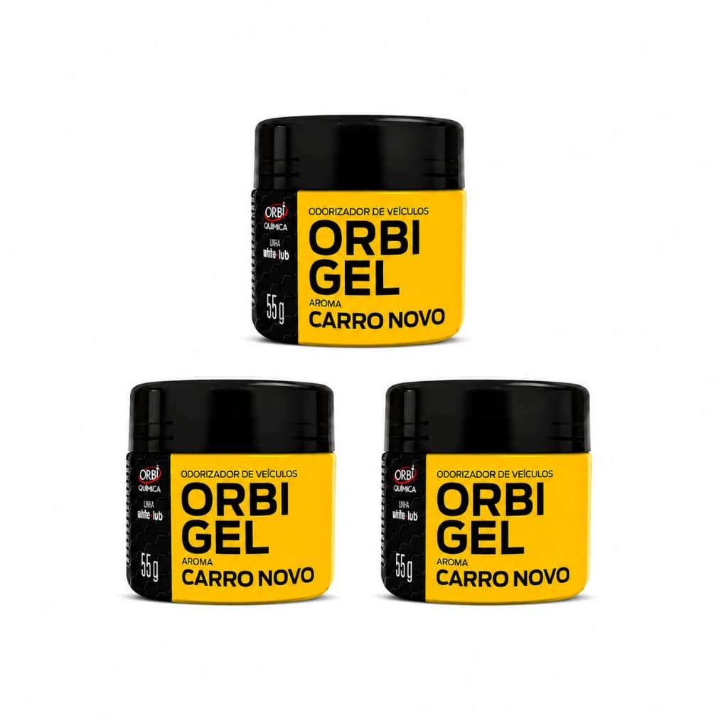 Kit 3 Odorizador Cheirinho Carro Novo 55g Orbi Para Carro Veículos Ambientes Longa Duração