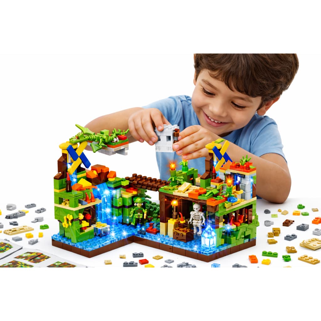 Bloco de Construção 300 / 330 Peças Brinquedo Compatível P/ Crianças Lego MineCraft Bloco de Montar