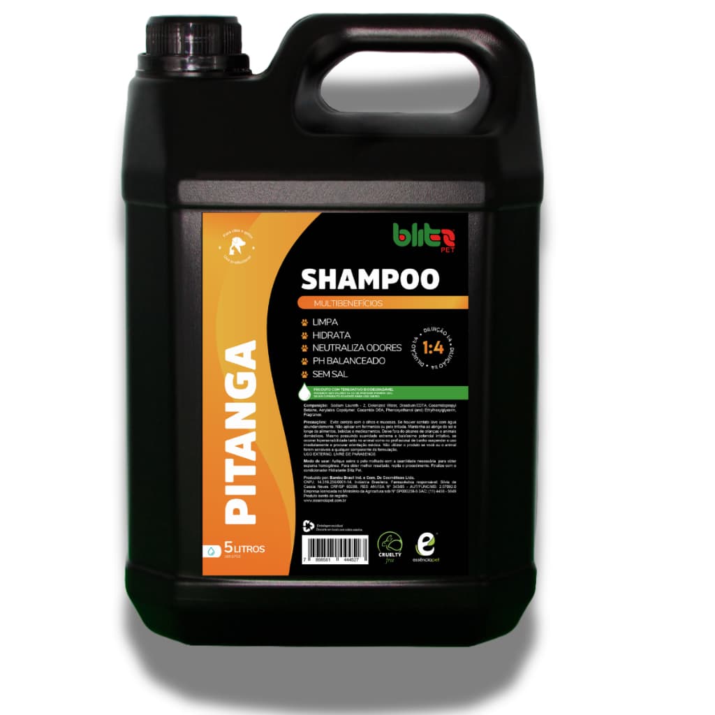 shampoo para banho e tosa galão 5 litros cães e gatos pet groomer custo beneficio diluição 1 para 4 blitz  pitanga
