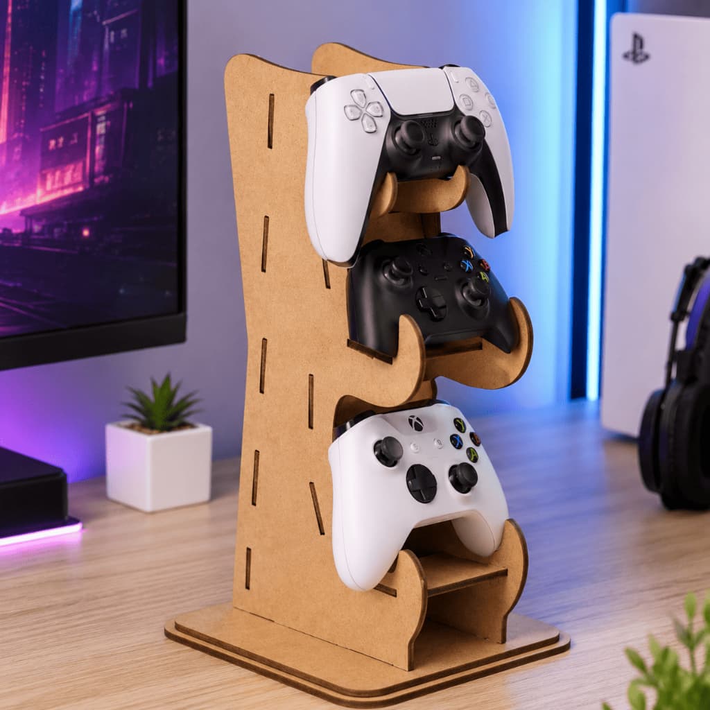 Suporte Controle Video Game Gamer Ps4 E Ps5 - 2 Controles