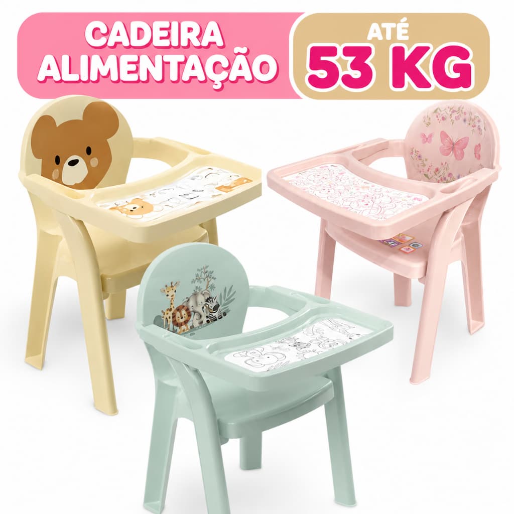 Cadeira Poltrona Cadeirinha De Alimentação Refeição Para Bebê Assento Bandeja Removível