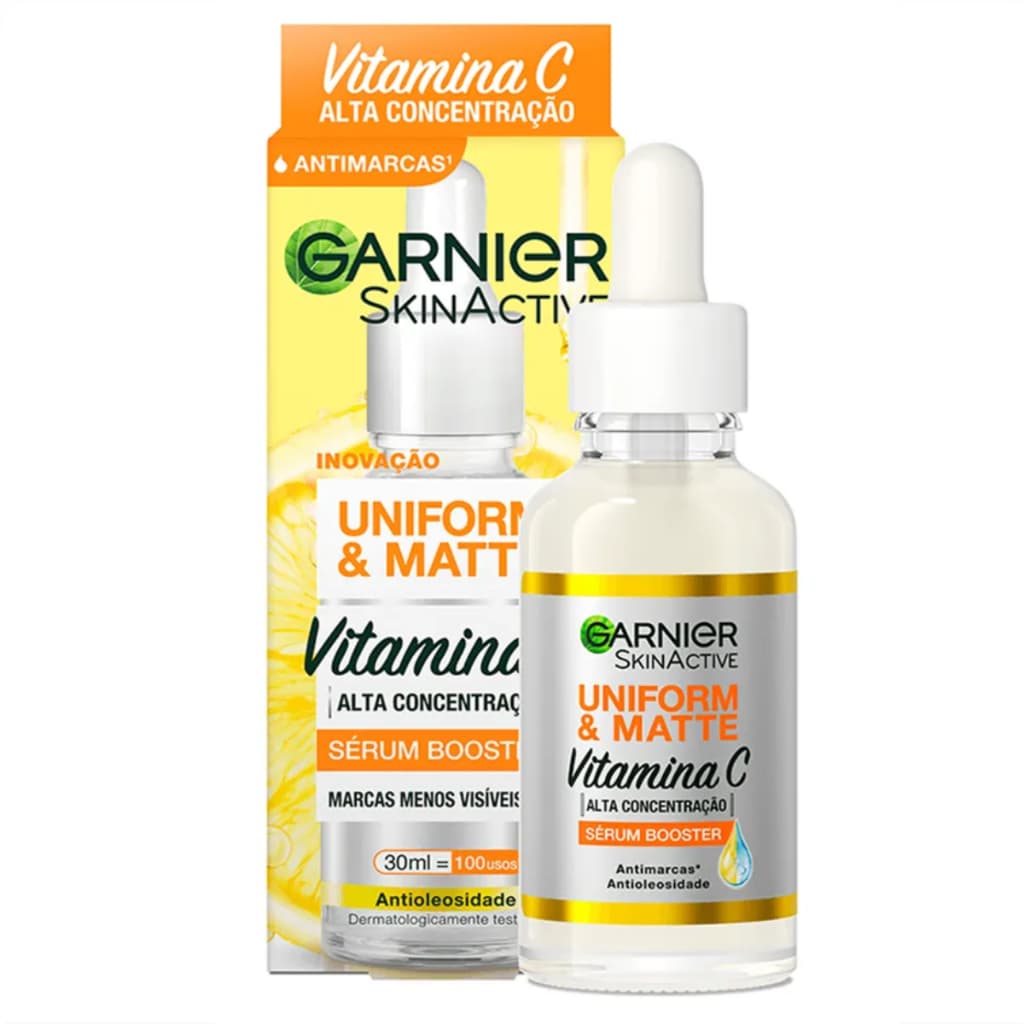 Sérum Booster Garnier Uniform&Matte Antimarcas com Vitamina C 30ml