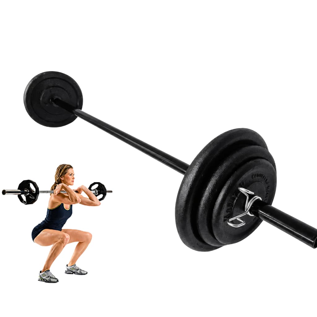 Kit Body Pump Barra 120cm 10 Kg de Anilhas Emborrachadas Musculação Academia Funcional Treino