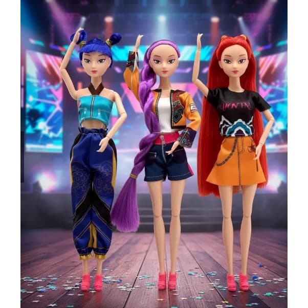 Bonecas Guerreiras K-pop Articuladas Musical Kit 3 Zoey Mira Rumi