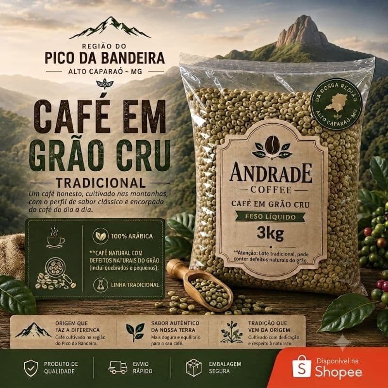 Café Verde em Grão – 100% Arábica – 3kg – Alto Caparaó – Linha Artesanal