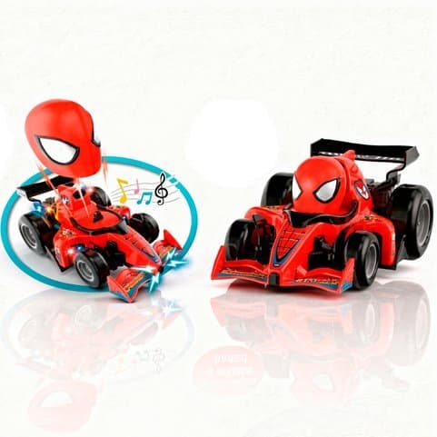 Carrinho Controle Remoto Infantil Brinquedo Luzes Sons Veículo Vermelho