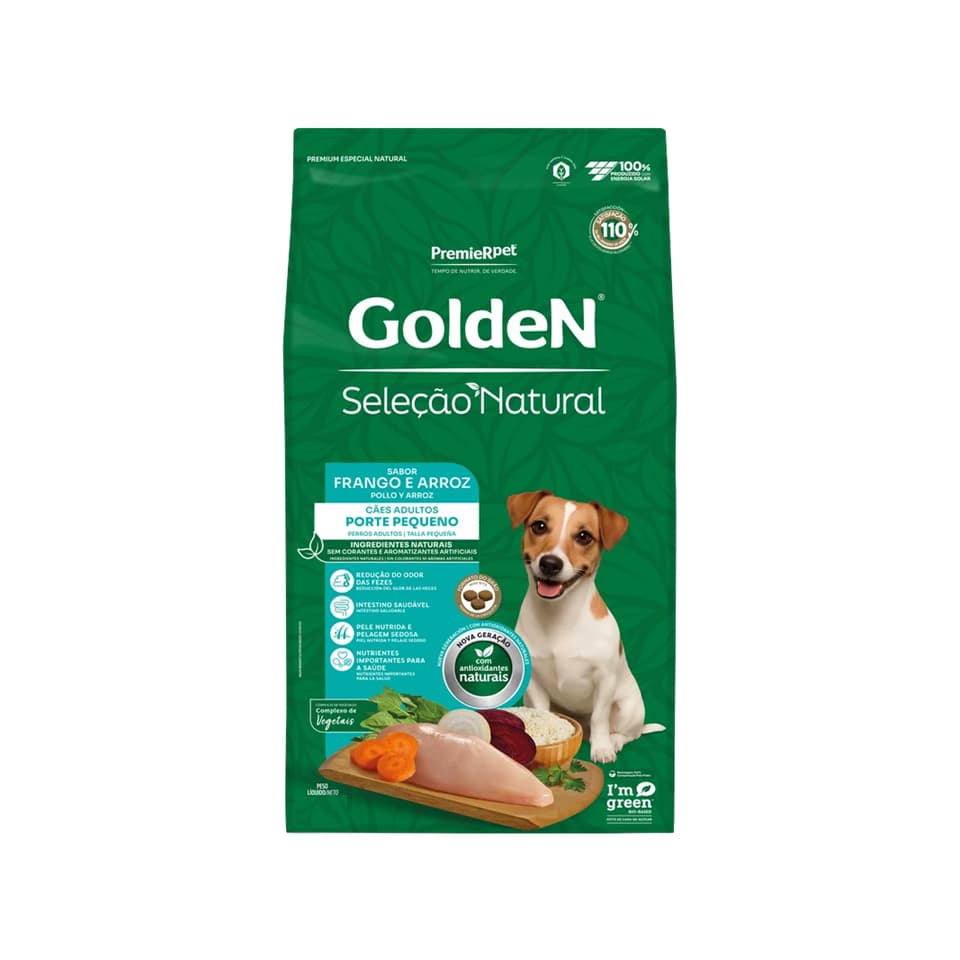 Ração Golden Seleção Natural Cães Adultos Mini Bits 3kg