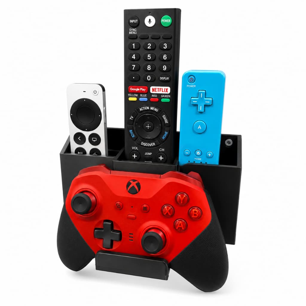 Porta Controle de Parede + Organizador para Controles Remotos, Headset e Controle de Video Game | Suporte 3D