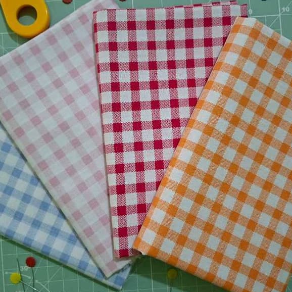Kit 4 Tecidos Tricoline Xadrez 100% Algodão 50x150cm para Patchwork Costura Criativa Artesanato